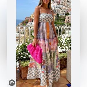 Santella Shop - Amalfi Dress - all over printed and colorful unique maxi dress